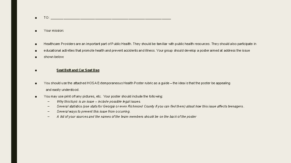 ■ TO: _________________________________ ■ Your mission: ■ Healthcare Providers are an important part of