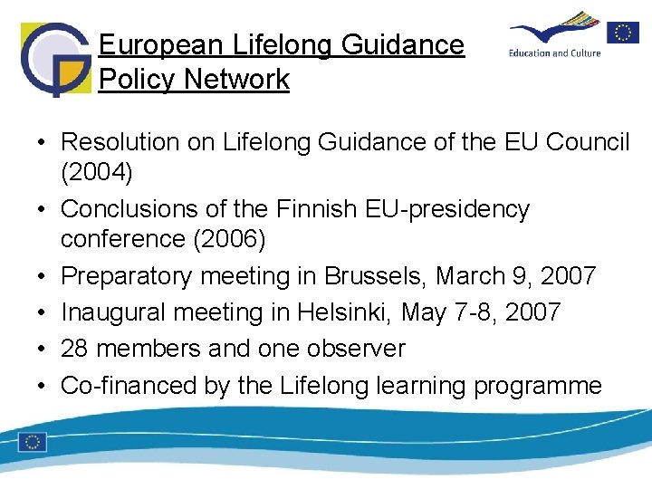 European Lifelong Guidance Policy Network • Resolution on Lifelong Guidance of the EU Council