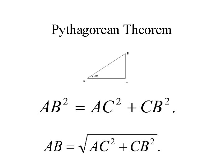 Pythagorean Theorem 