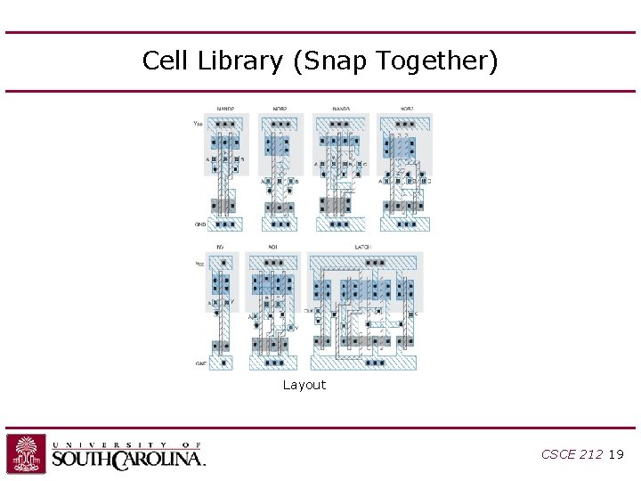 Cell Library (Snap Together) Layout CSCE 212 19 Cell Library (Snap Together) Layout CSCE 212 19