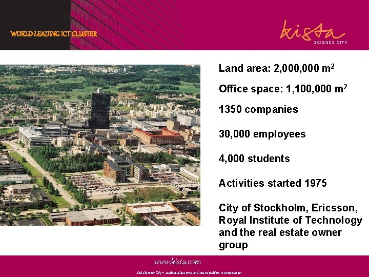 WORLD LEADING ICT CLUSTER Land area: 2, 000 m 2 Office space: 1, 100,
