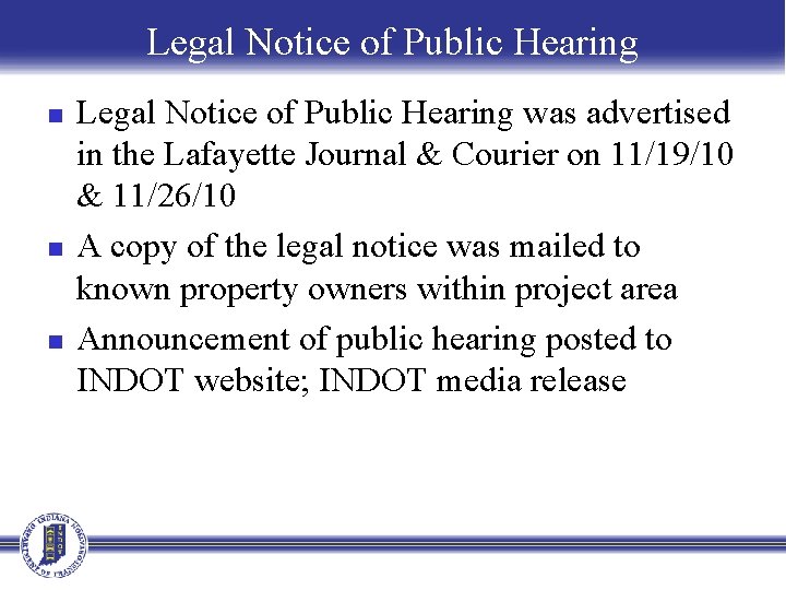 Legal Notice of Public Hearing n n n Legal Notice of Public Hearing was