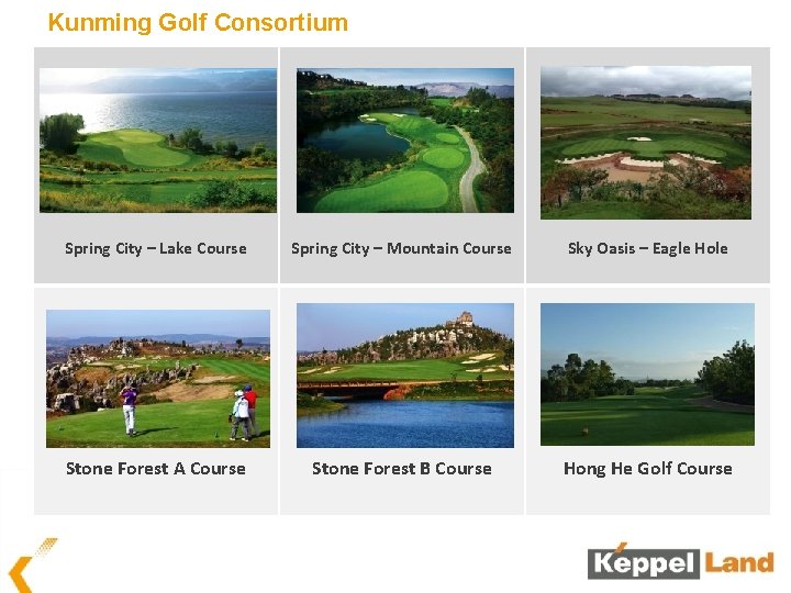 Kunming Golf Consortium Spring City – Lake Course Spring City – Mountain Course Sky