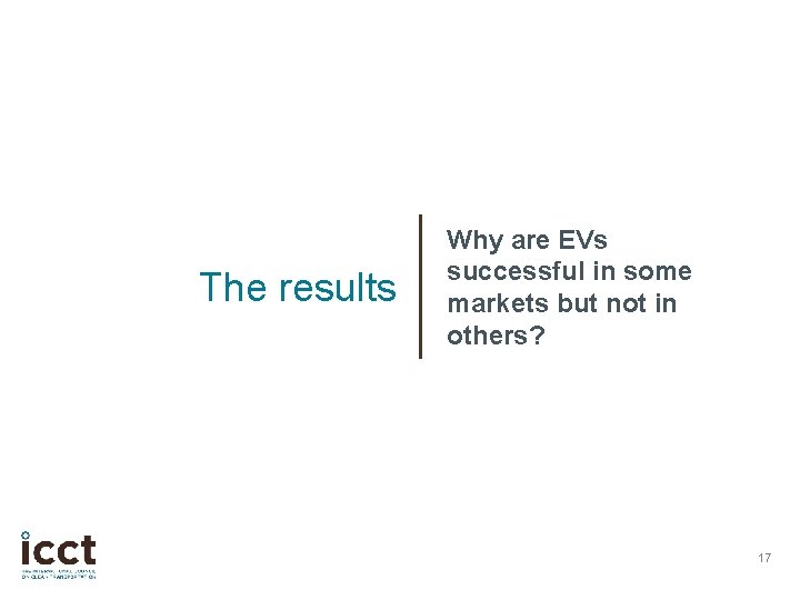 The results Why are EVs successful in some markets but not in others? 17