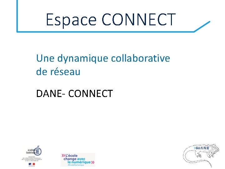 Espace CONNECT Une dynamique collaborative de réseau DANE- CONNECT 