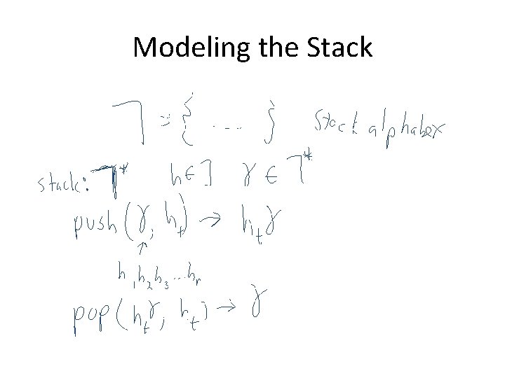 Modeling the Stack 