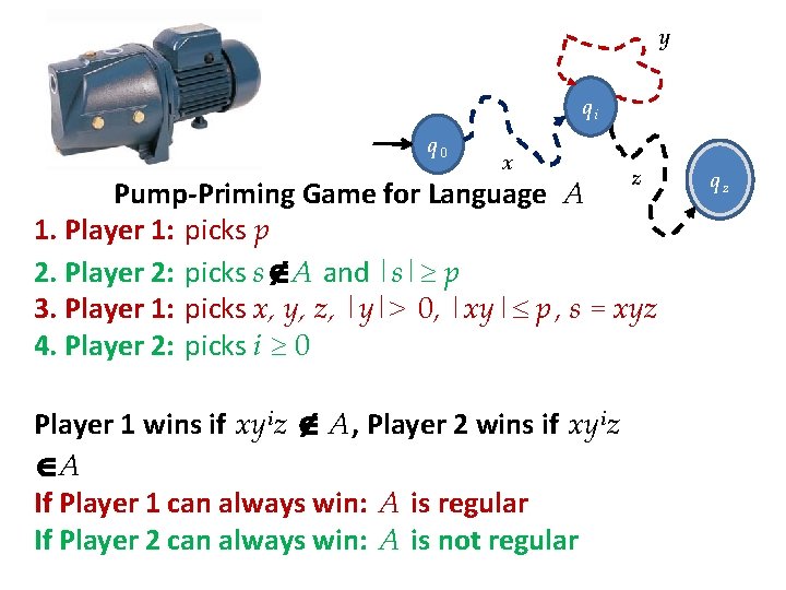 y qi q 0 x z Pump-Priming Game for Language A 1. Player 1: