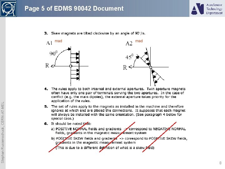 Page 5 of EDMS 90042 Document Stephan Russenschuck, CERN-AT-MEL mad 8 