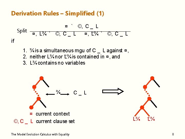 The Model Evolution Calculus With Equality Peter Baumgartner