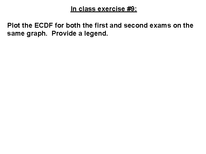 In class exercise #9: Plot the ECDF for both the first and second exams