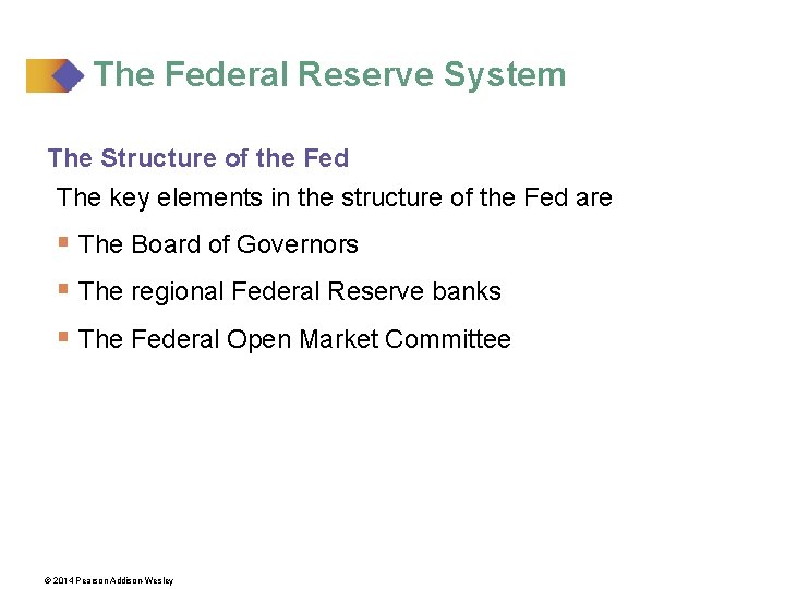 The Federal Reserve System The Structure of the Fed The key elements in the