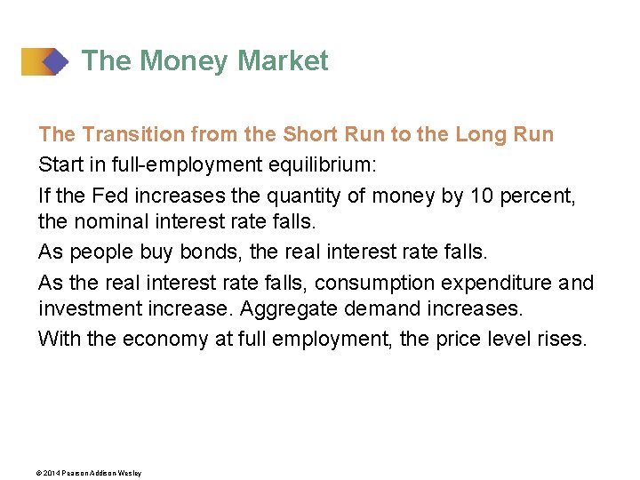 The Money Market The Transition from the Short Run to the Long Run Start