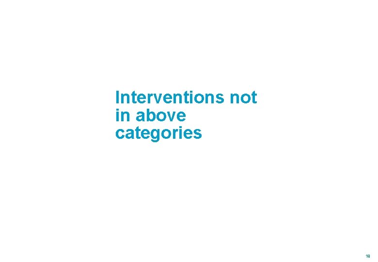 Interventions not in above categories 19 