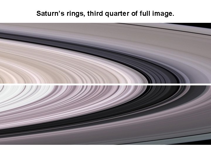 Saturn’s rings, third quarter of full image. Saturn’s rings, third quarter of full image.