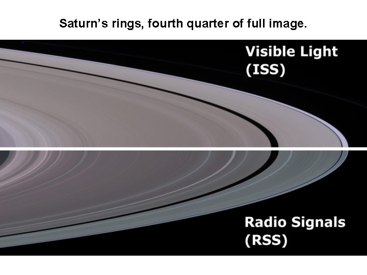 Saturn’s rings, fourth quarter of full image. Saturn’s rings, fourth quarter of full image.