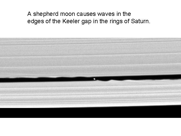 A shepherd moon causes waves in the edges of the Keeler gap in the A shepherd moon causes waves in the edges of the Keeler gap in the
