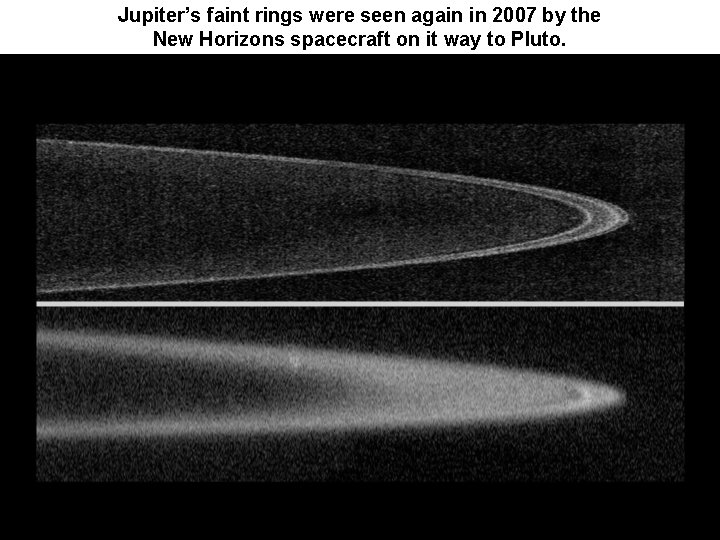 Jupiter’s faint rings were seen again in 2007 by the New Horizons spacecraft on Jupiter’s faint rings were seen again in 2007 by the New Horizons spacecraft on