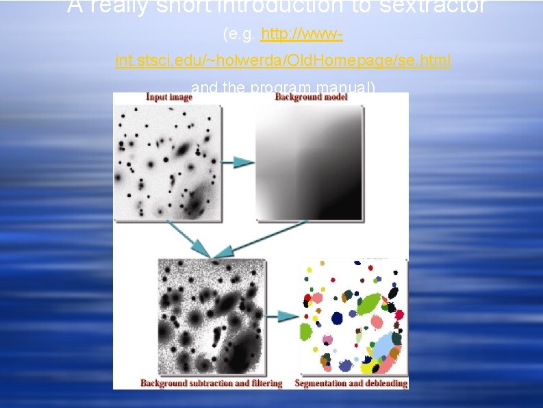 A really short introduction to sextractor (e. g. http: //wwwint. stsci. edu/~holwerda/Old. Homepage/se. html A really short introduction to sextractor (e. g. http: //wwwint. stsci. edu/~holwerda/Old. Homepage/se. html