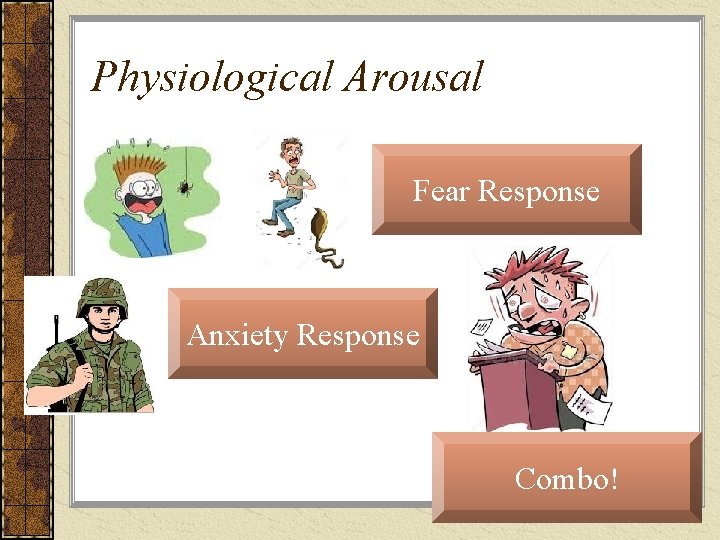 Physiological Arousal Fear Response Anxiety Response Combo! 