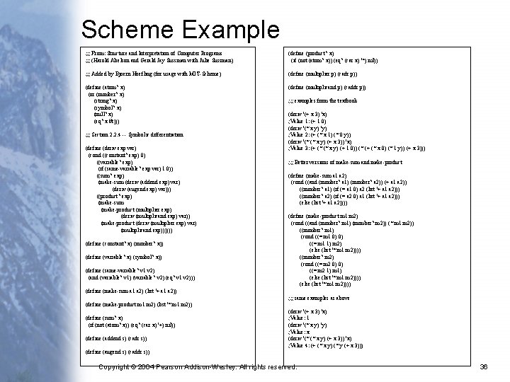 Scheme Example ; ; ; From: Structure and Interpretation of Computer Programs ; ;