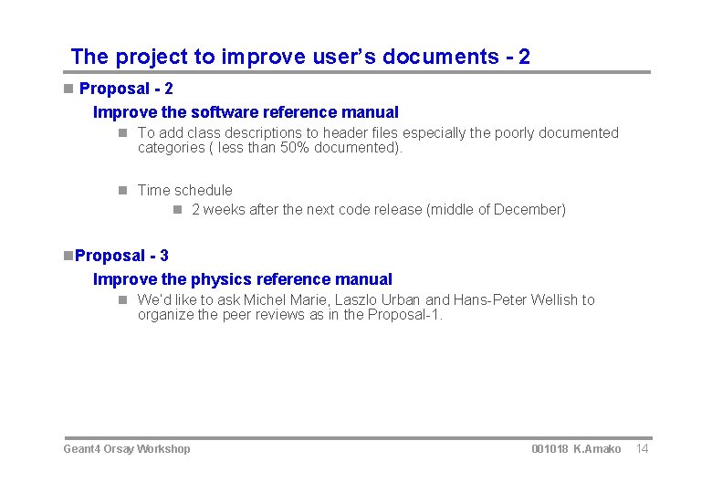 The project to improve user’s documents - 2 n Proposal - 2 Improve the