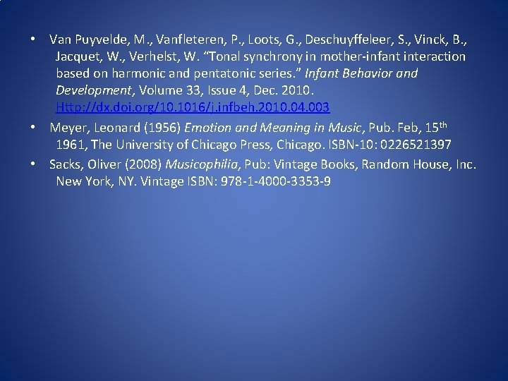 • Van Puyvelde, M. , Vanfleteren, P. , Loots, G. , Deschuyffeleer, S. • Van Puyvelde, M. , Vanfleteren, P. , Loots, G. , Deschuyffeleer, S.