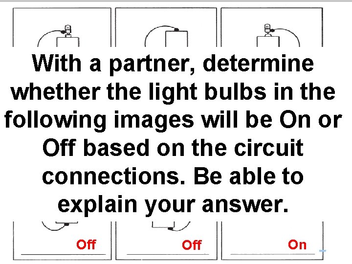 With. Ona partner, On determine On whether the light bulbs in the following images