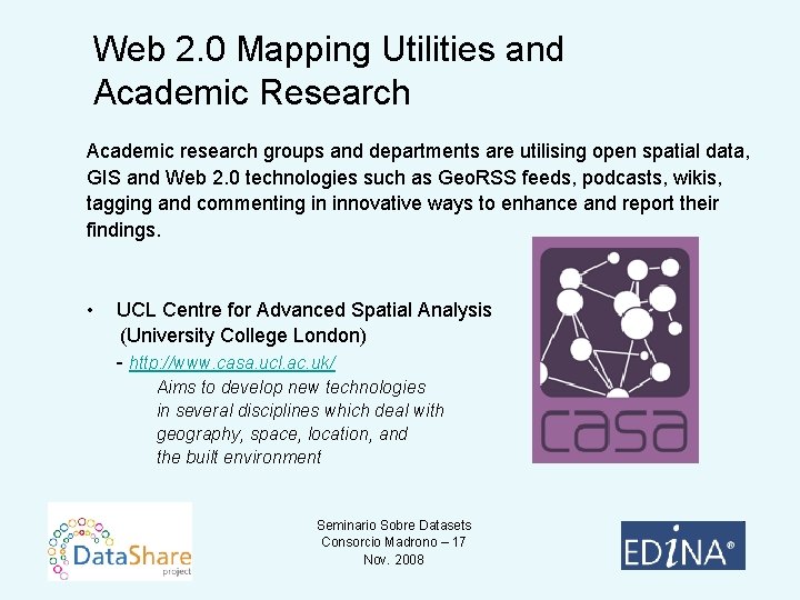 Web 2. 0 Mapping Utilities and Academic Research Academic research groups and departments are