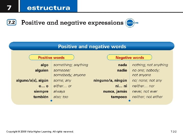Copyright © 2008 Vista Higher Learning. All rights reserved. 7. 2 -2 