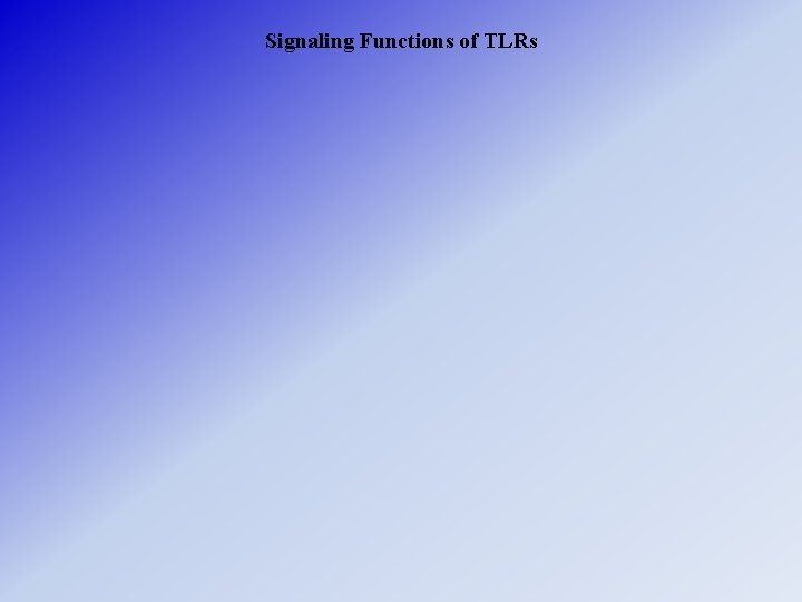 Signaling Functions of TLRs 