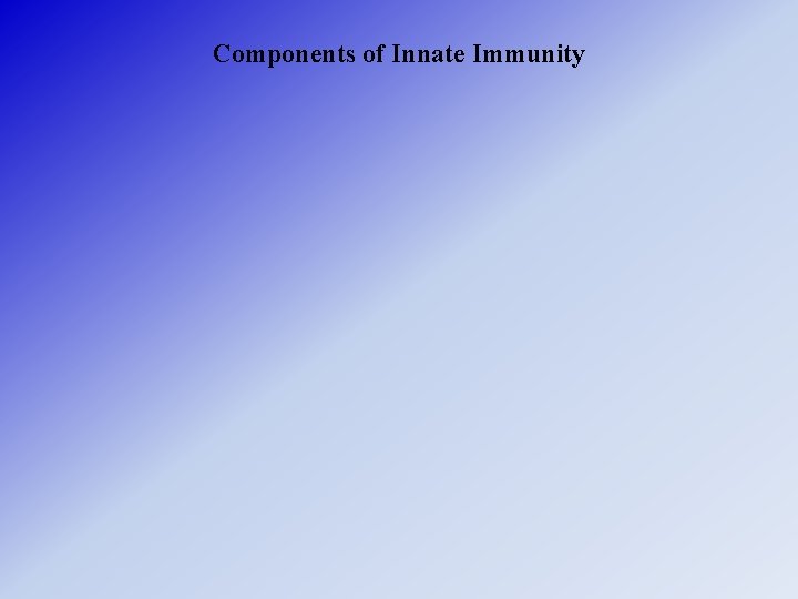 Components of Innate Immunity 