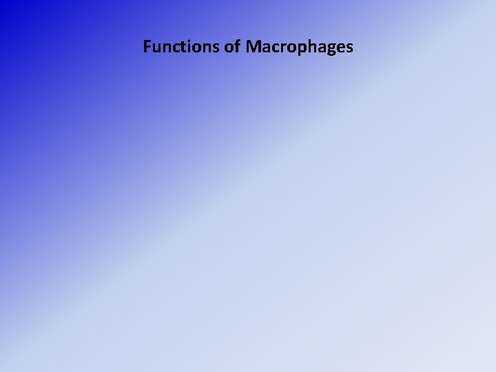 Functions of Macrophages 