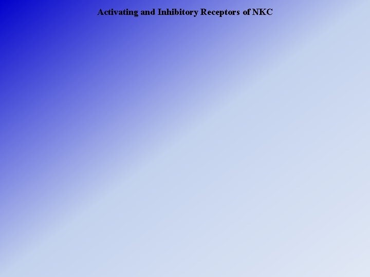 Activating and Inhibitory Receptors of NKC 