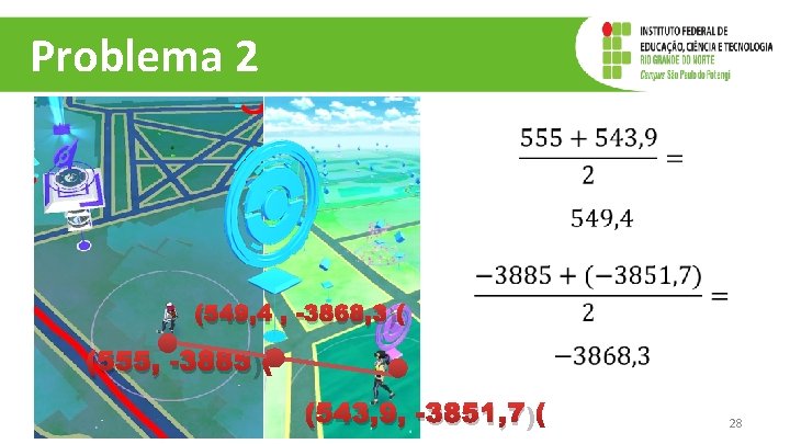 Problema 2 (549, 4 , -3868, 3) (555, -3885) (543, 9, -3851, 7) 28 Problema 2 (549, 4 , -3868, 3) (555, -3885) (543, 9, -3851, 7) 28