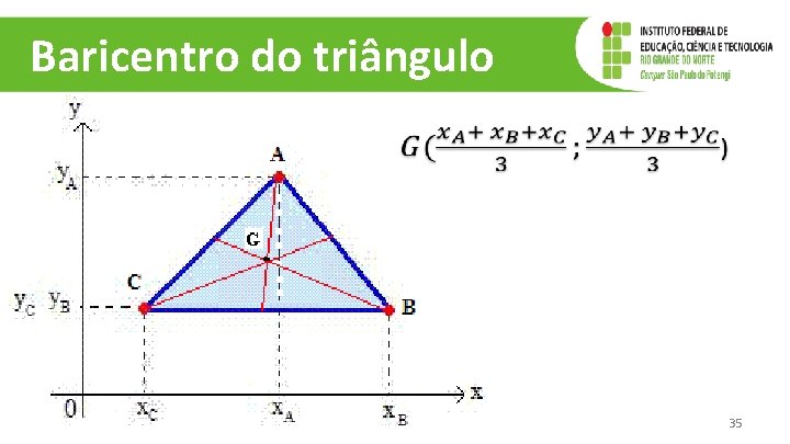 Baricentro do triângulo 35 Baricentro do triângulo 35