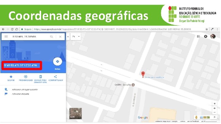 Coordenadas geográficas 4 Coordenadas geográficas 4