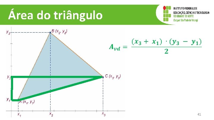 Área do triângulo 41 Área do triângulo 41