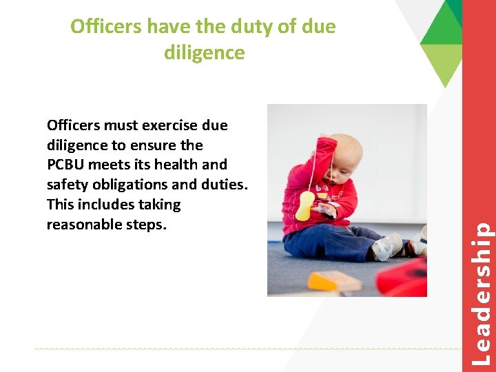 Officers must exercise due diligence to ensure the PCBU meets its health and safety