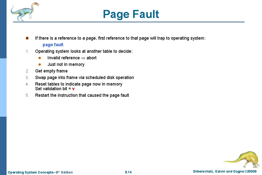 Page Fault n 1. 2. 3. 4. 5. If there is a reference to