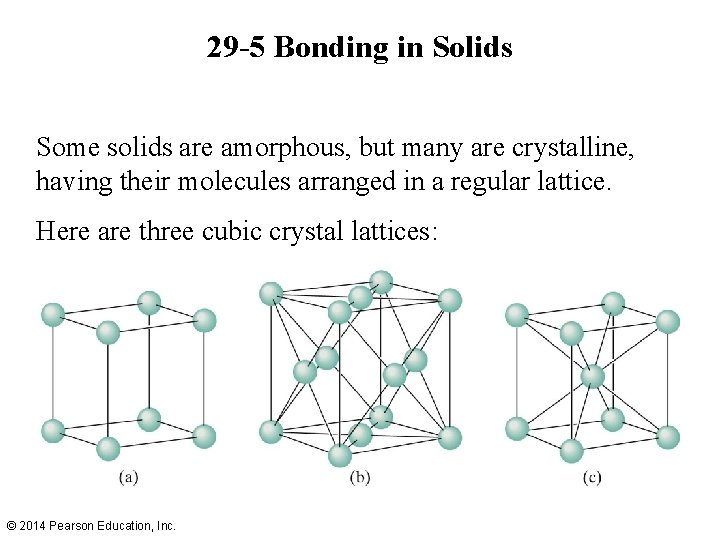 29 -5 Bonding in Solids Some solids are amorphous, but many are crystalline, having 29 -5 Bonding in Solids Some solids are amorphous, but many are crystalline, having