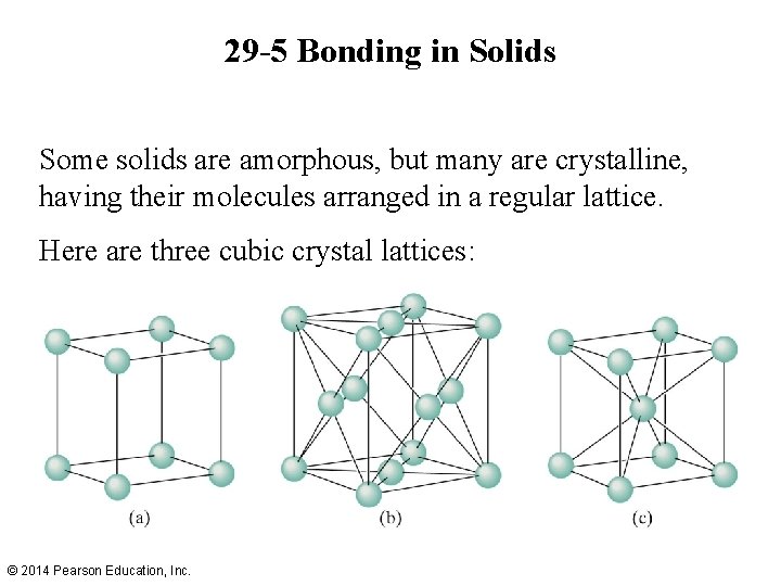 29 -5 Bonding in Solids Some solids are amorphous, but many are crystalline, having