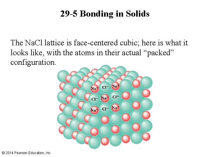 29 -5 Bonding in Solids The Na. Cl lattice is face-centered cubic; here is 29 -5 Bonding in Solids The Na. Cl lattice is face-centered cubic; here is