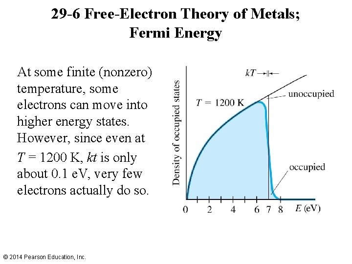 29 -6 Free-Electron Theory of Metals; Fermi Energy At some finite (nonzero) temperature, some 29 -6 Free-Electron Theory of Metals; Fermi Energy At some finite (nonzero) temperature, some