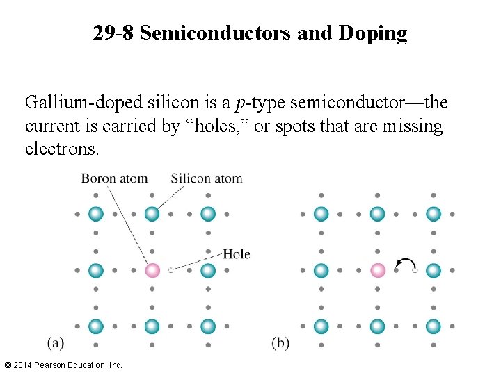 29 -8 Semiconductors and Doping Gallium-doped silicon is a p-type semiconductor—the current is carried