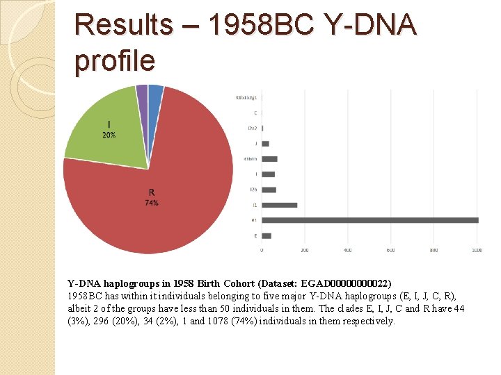 Results – 1958 BC Y-DNA profile Y-DNA haplogroups in 1958 Birth Cohort (Dataset: EGAD Results – 1958 BC Y-DNA profile Y-DNA haplogroups in 1958 Birth Cohort (Dataset: EGAD