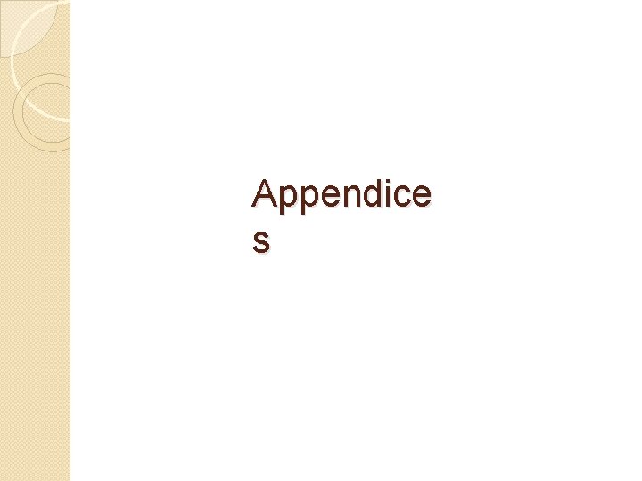 Appendice s Appendice s