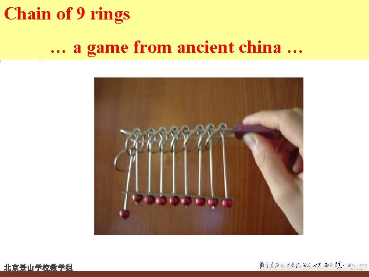 Chain of 9 rings … a game from ancient china … 北京景山学校数学组 