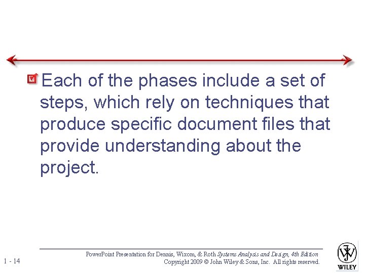 Each of the phases include a set of steps, which rely on techniques that Each of the phases include a set of steps, which rely on techniques that
