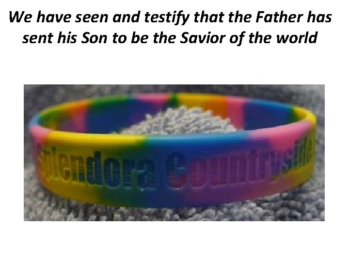 We have seen and testify that the Father has sent his Son to be