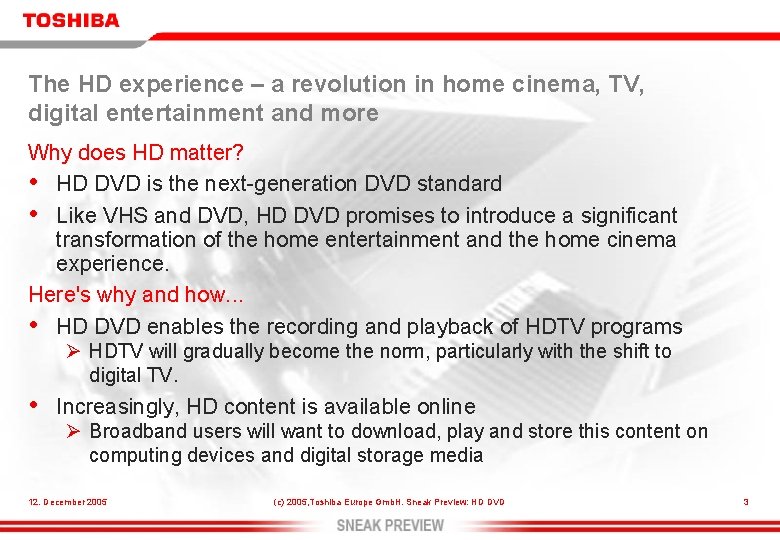 The HD experience – a revolution in home cinema, TV, digital entertainment and more